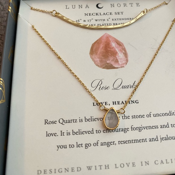 Luna Norte Rose Quartz Necklace Set 